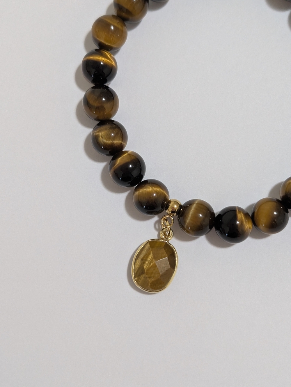 Tiger's Eye Bracelet with Tiger's Eye Charm - Picture 5 of 7